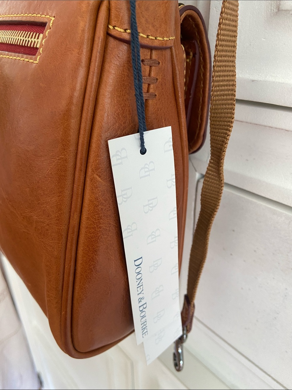 Dooney & Bourke Saddle Brown Leather Crossbody Bag - Picture 6 of 7